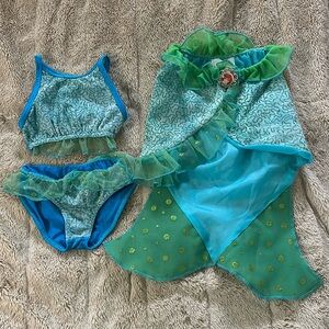 Little Mermaid Disney Cruise Line Bikini with Tail Skirt Size XXS/3